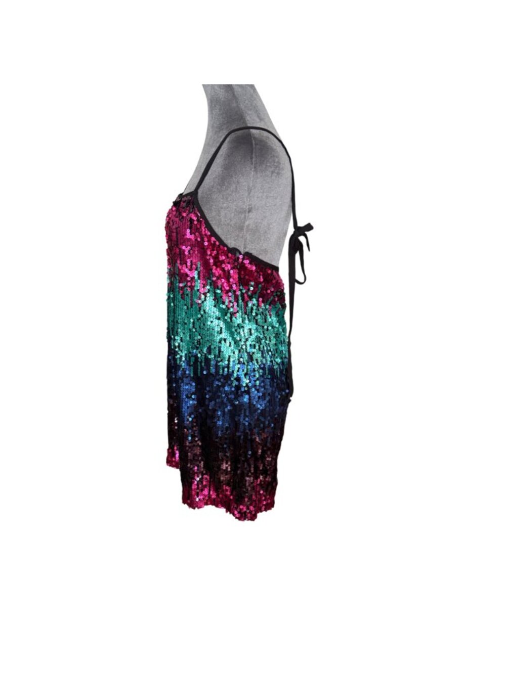 Sequined Rainbow Mini Dress By Wild Honey Size S - Picture 3 of 6